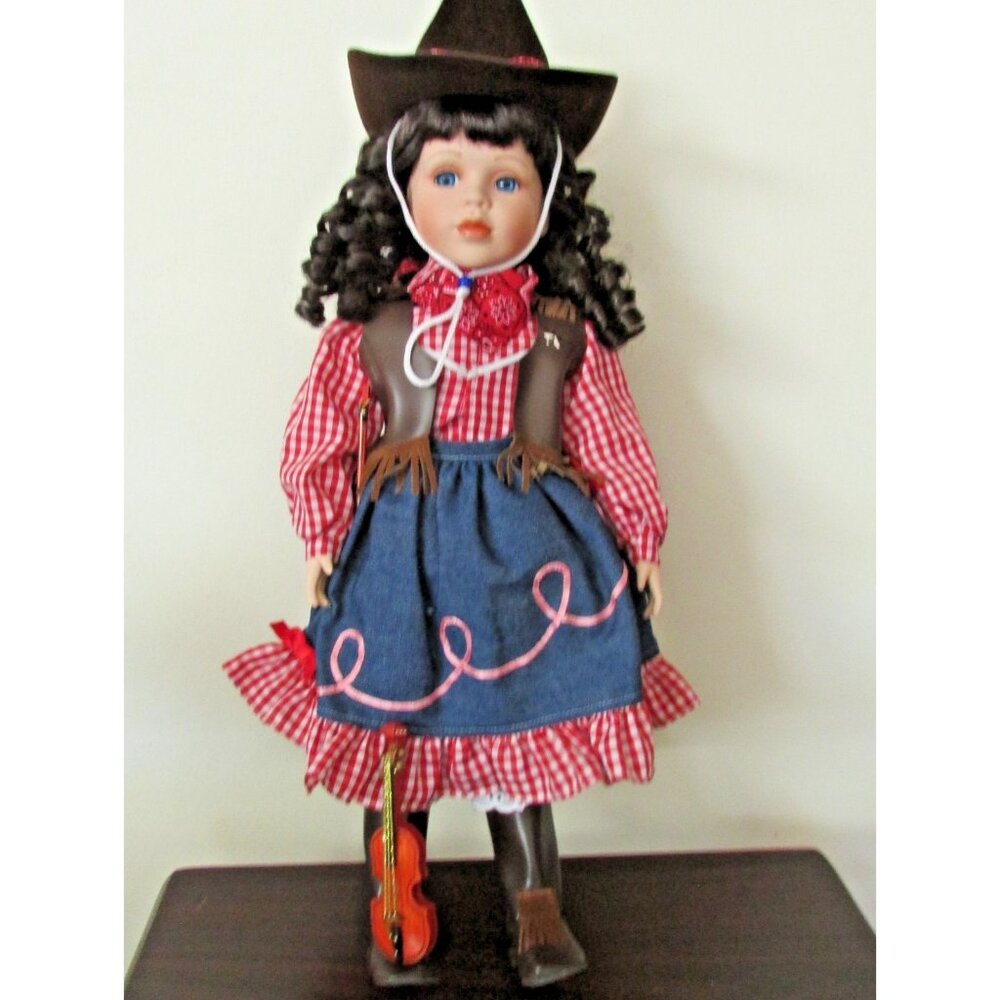 Vintage Porcelain Doll Timeless Collections Crazy Jane Cowgirl Porcelain Doll